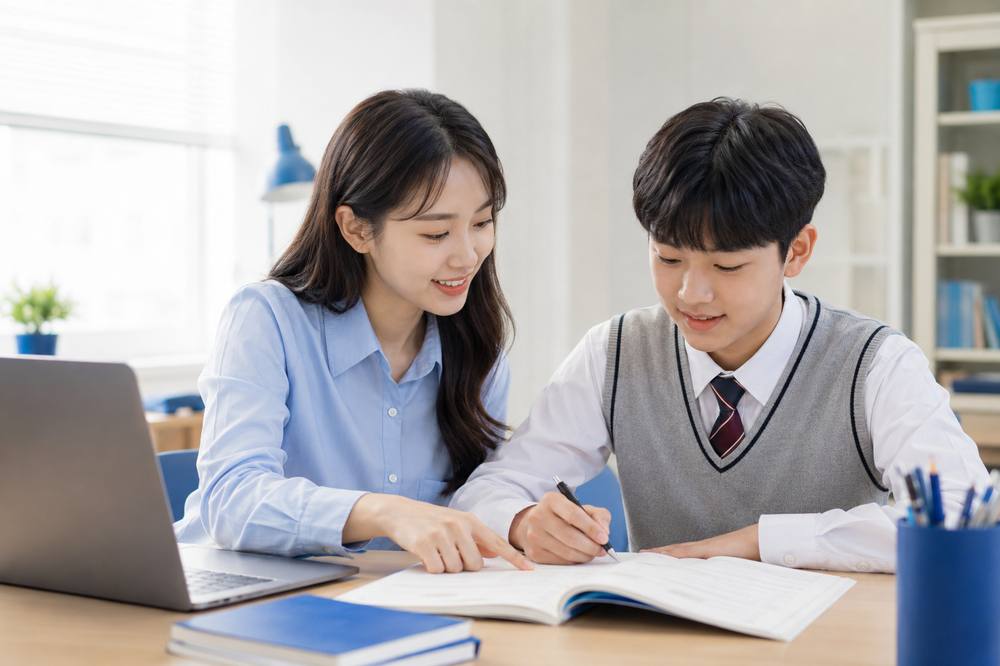 감천동 사회 과외 학생 공부 사진